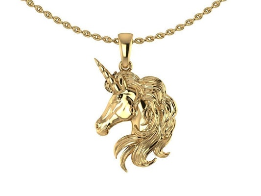 14K Solid Gold Unicorn Pendant 4 Gr / Unicorn Necklace for Her / Gold Unicorn Necklace for Her / Stylish Gold Unicorn Jewelry / Gift for Her