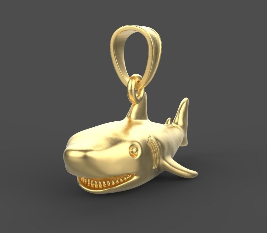 14K Solid 3D Gold Shark Pendant/ Gold Shark Necklace / 14K Solid Yellow Gold Shark Necklace / 41mm X 17mm / Gift for Her