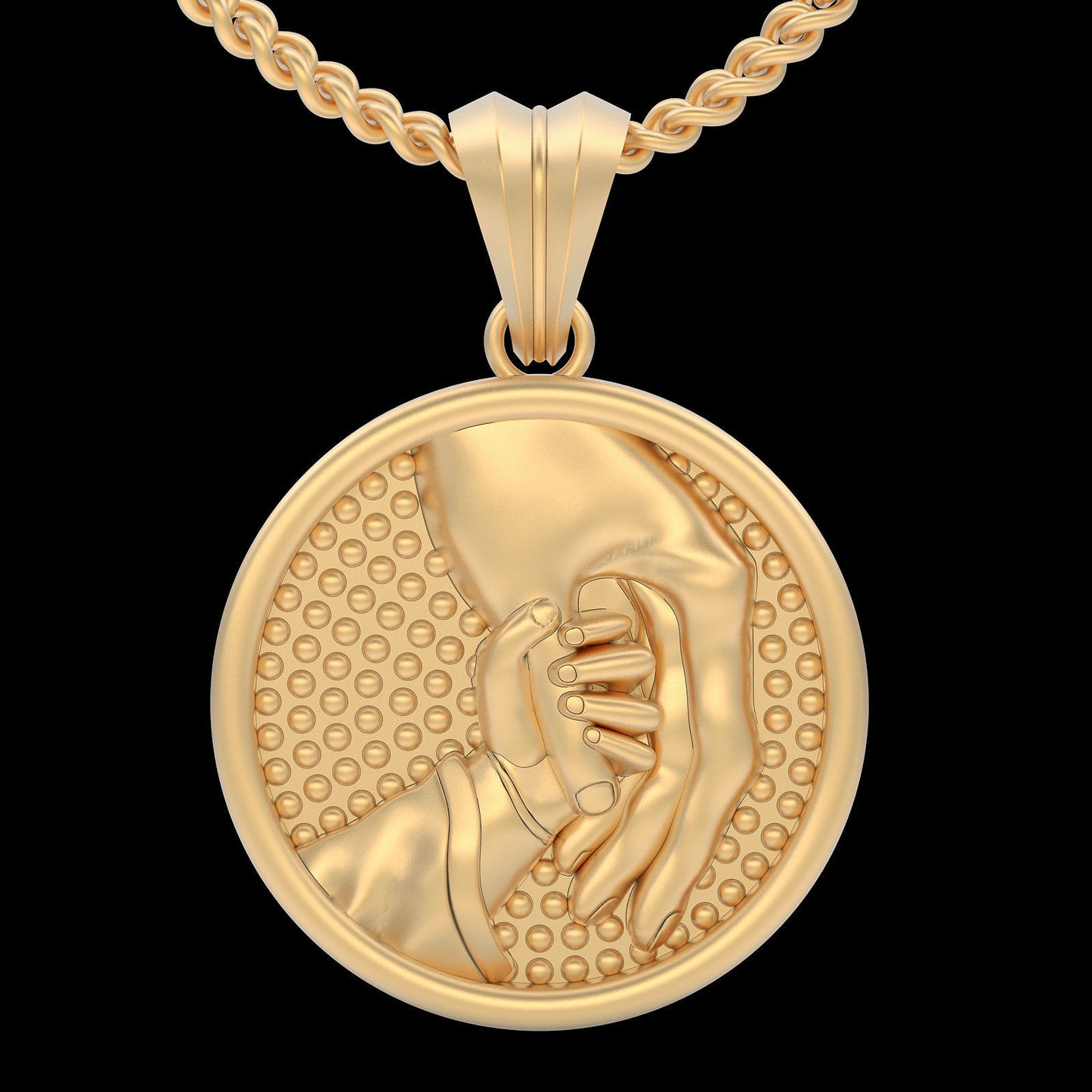 14k Solid Gold Mother and Child Pendant / Gold Mother and Child Necklace / Mother and Child Gold Necklace / God Mother and Child Necklace - JewelsnGlitters