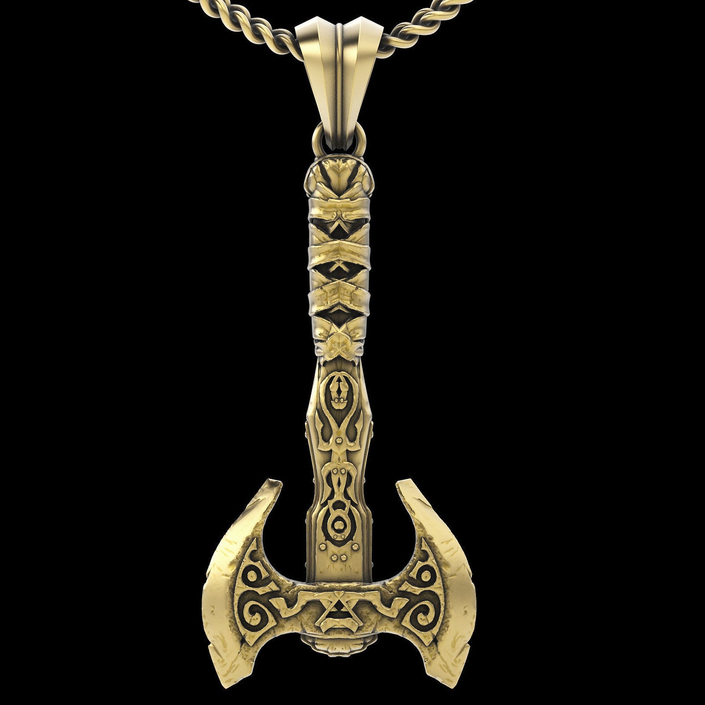 14k Solid Gold Battle Axe Pendant / Gold Axe Necklace / Battle Axe Necklace / Axe Jewelry / Hand Made Axe Necklace / Unisex Great Gift Idea