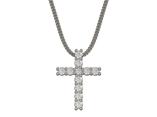 14k Solid Gold Cross Necklace with Lab Grown Diamonds / Diamond Simple Crucifix Pendant / Gift for Her / Diamond Cross Pendant (Copy)