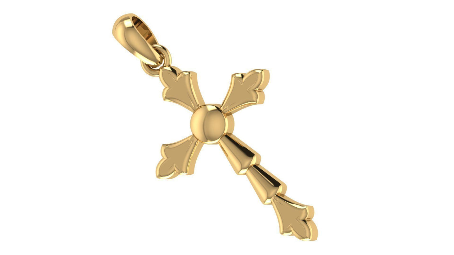 14K Solid Solid Gold Cross Necklace / Crucifix Pendant / Religious Necklace For Women / For Men 30mm x 20.30mm