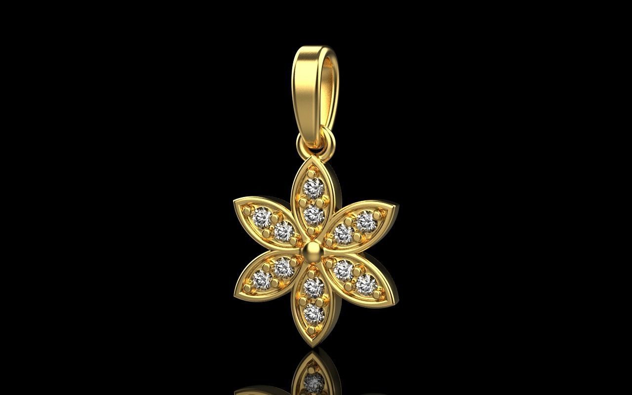 14K Solid Gold Diamond Flower Necklace / Diamond Flower Pendant for Her / Dainty Flower Diamond Necklace / Diamond Pendant / 0.30 Carat - JewelsnGlitters