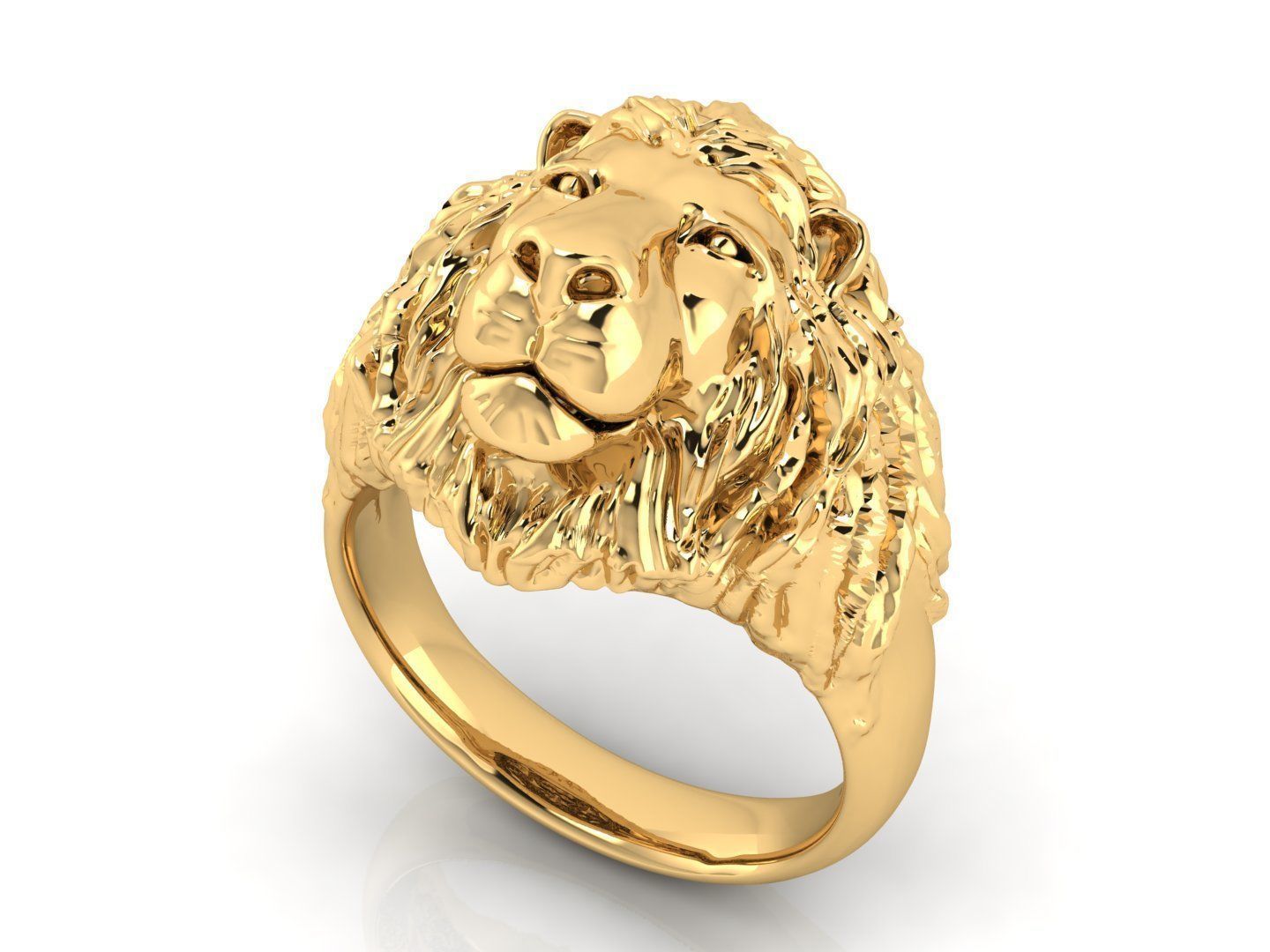 14k Solid Gold Lion Head Ring 20 Grams a/ Gold Lion Ring / Stylish Lion Ring for Him / Lion Design Ring / Great Gift Idea / Unisex Jewelry