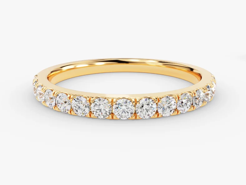 Gold Half Eternity Diamond Wedding Band