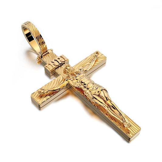 14K Solid Gold Cross Necklace 22.50 Grams / Unique Design Crucifix Pendant / Religious Necklace For Women / For Men / Unisex Cross