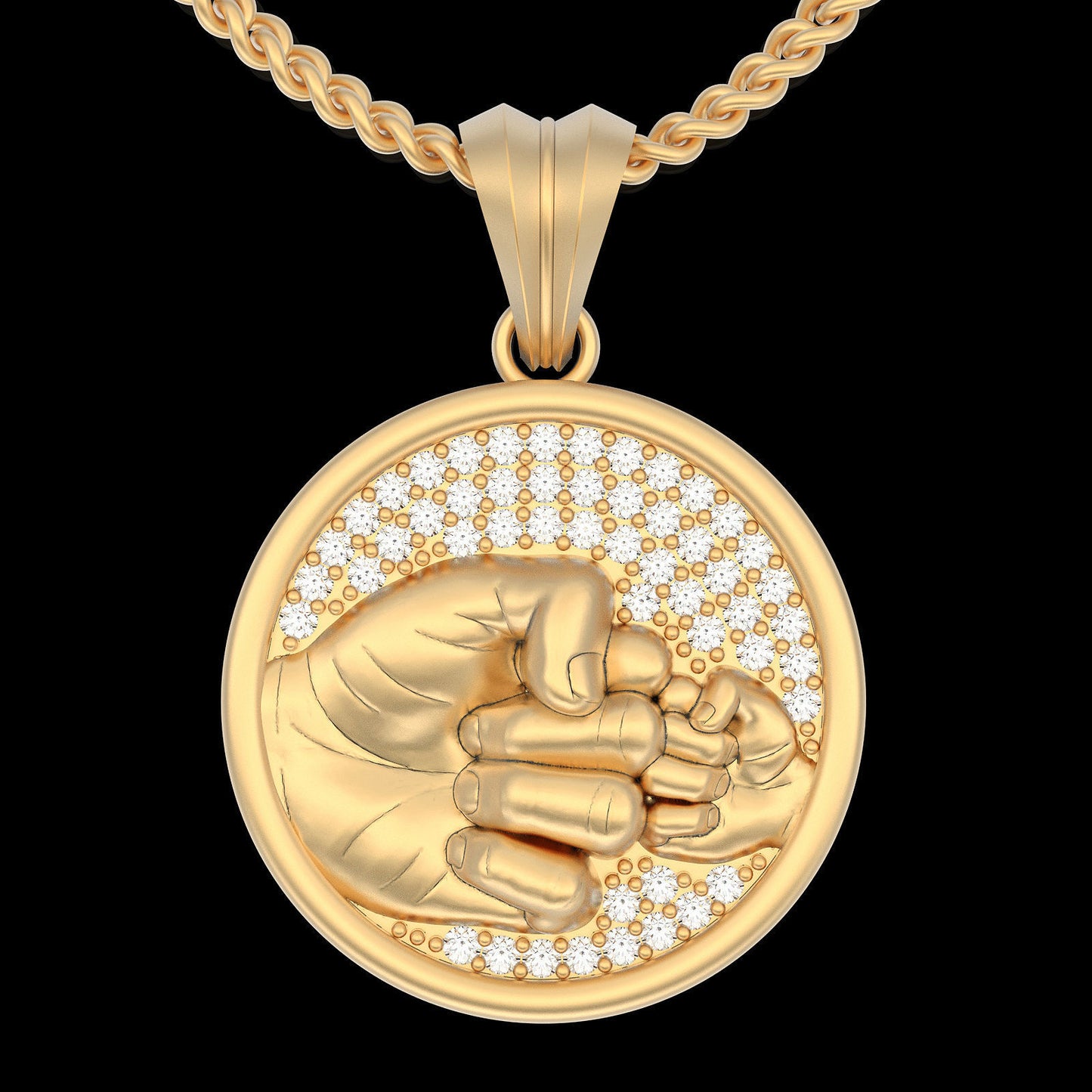 14K Solid Gold Father and Son Diamond Pendant / Father & Son Pendant / Father's Day Gift / Gift for Him