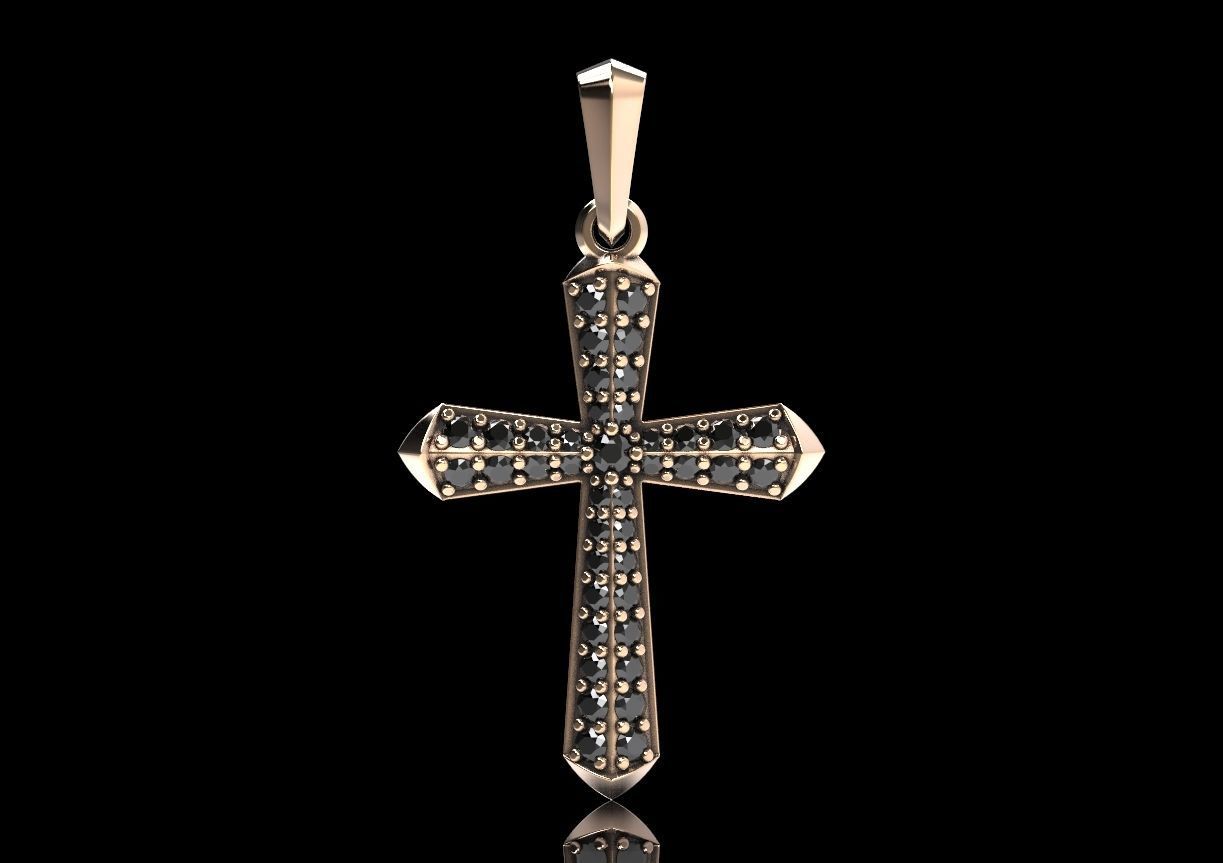 14k Solid Gold Diamond Cross Necklace 1.50 Carat / Diamond Prong Set Pendant / Gift for Her / Diamond Cross Pendant 46.50mm X 26.50mm