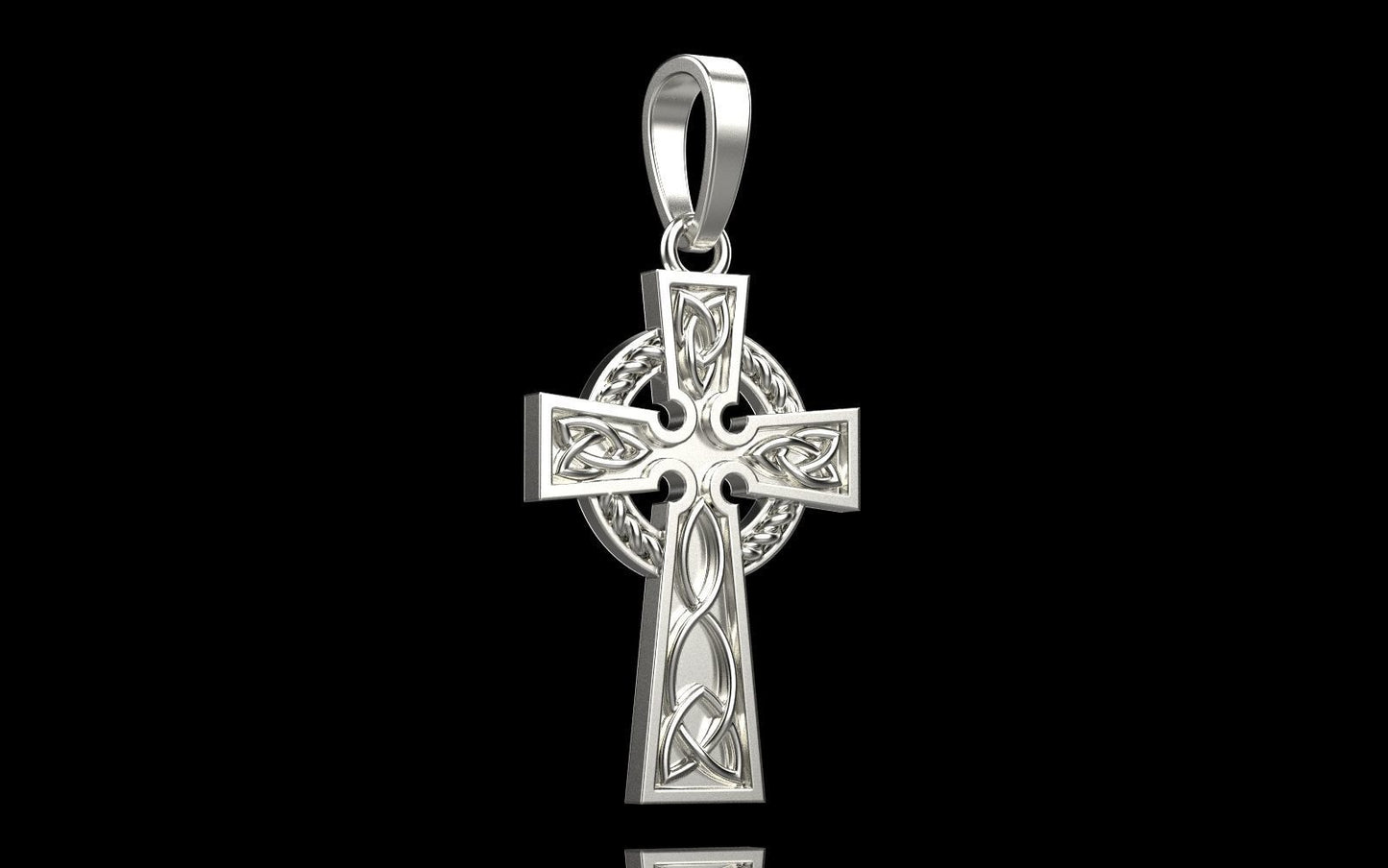 14K Solid Gold Celtic Cross / Crucifix Celtic Design Pendant / Gold Celtic Cross / Gold Unisex Cross / Unisex Solid Gold Cross - JewelsnGlitters