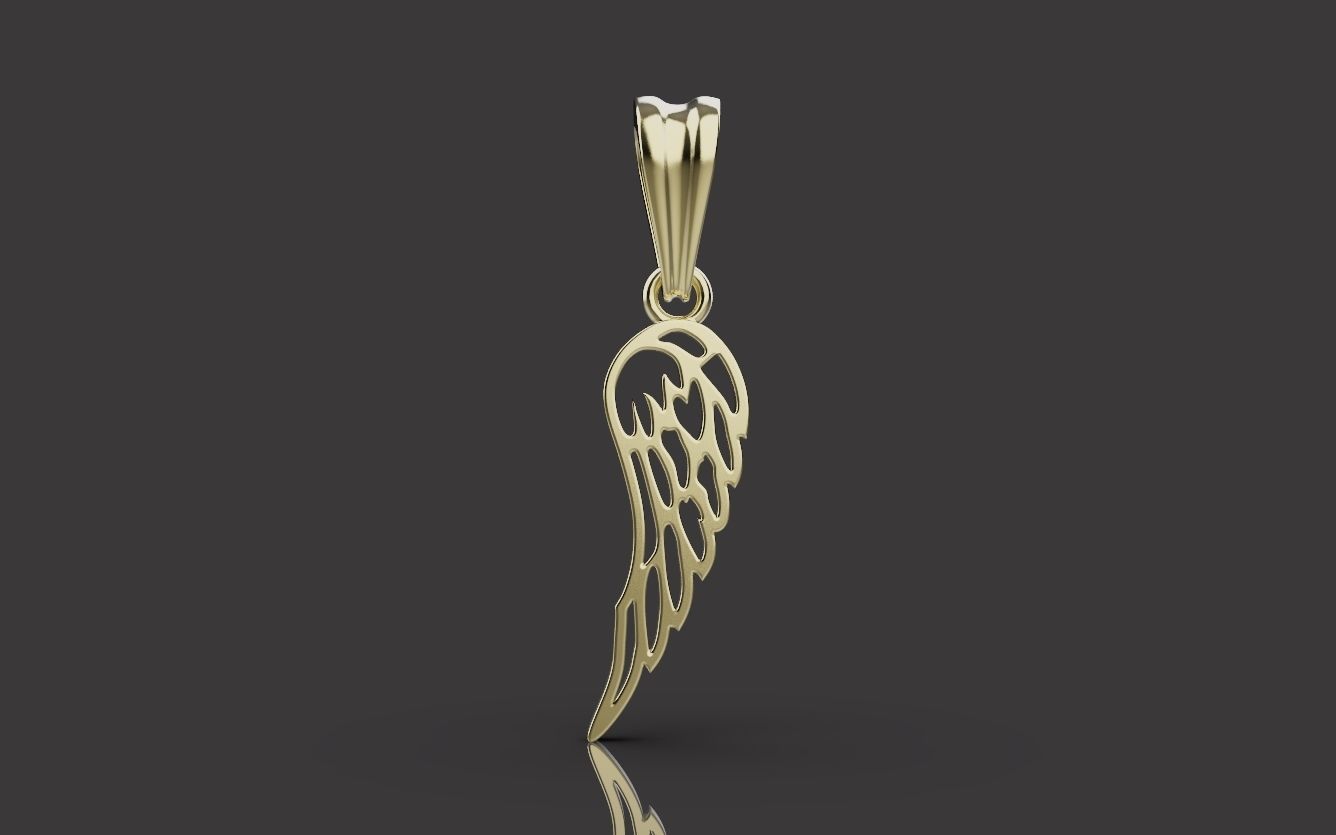 14K Solid Gold Angel Wing/ Gold Wing Pendant / Wing Necklace for Her / Minimalist Angel Gold Wing for Her / Gift for Her 21mm X 8.10mm - JewelsnGlitters