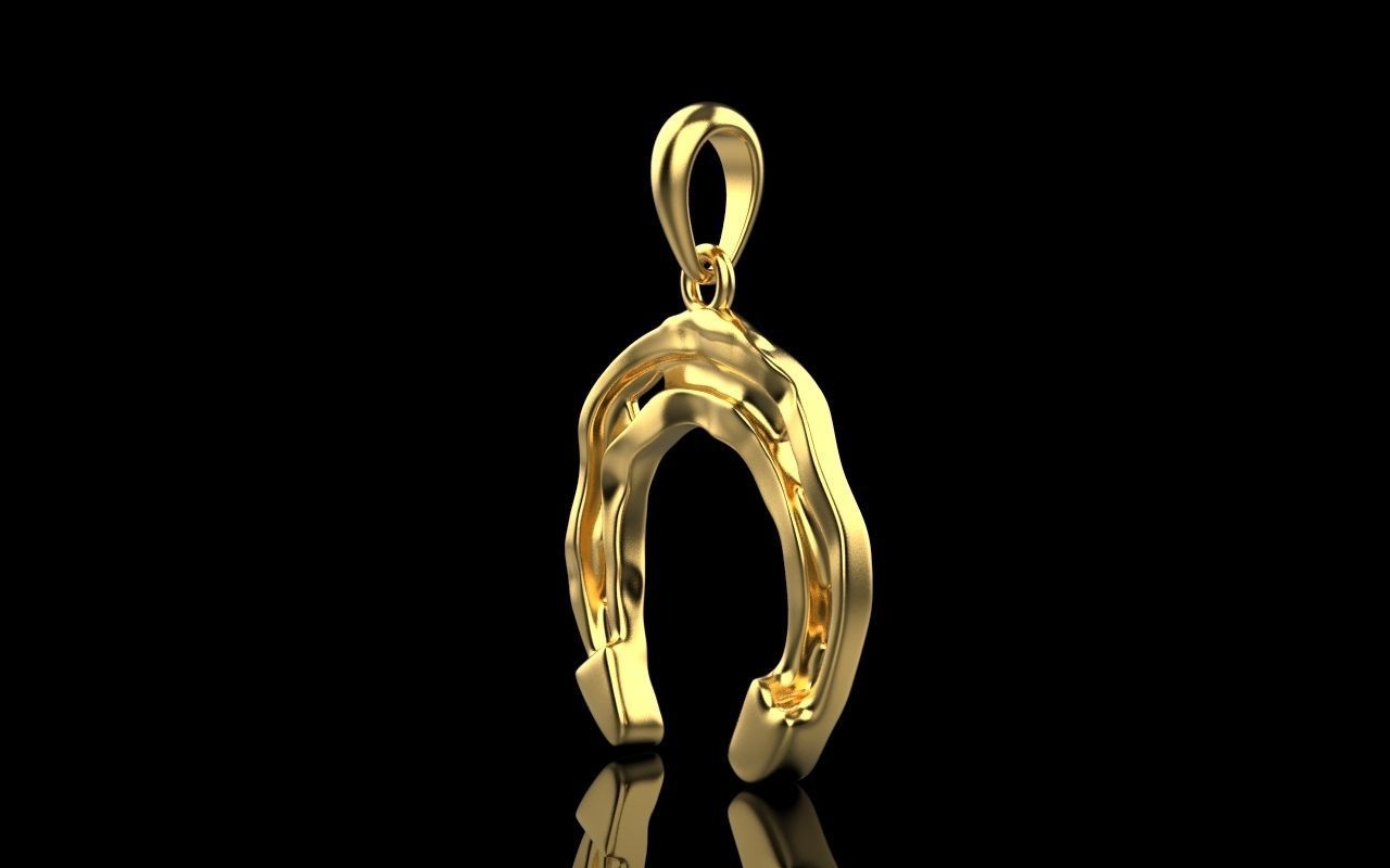 14K Solid Yellow Gold Horseshoe Pendant / Gold Horseshoe Necklace / Horseshoe Jewelry / Gift for Her - JewelsnGlitters