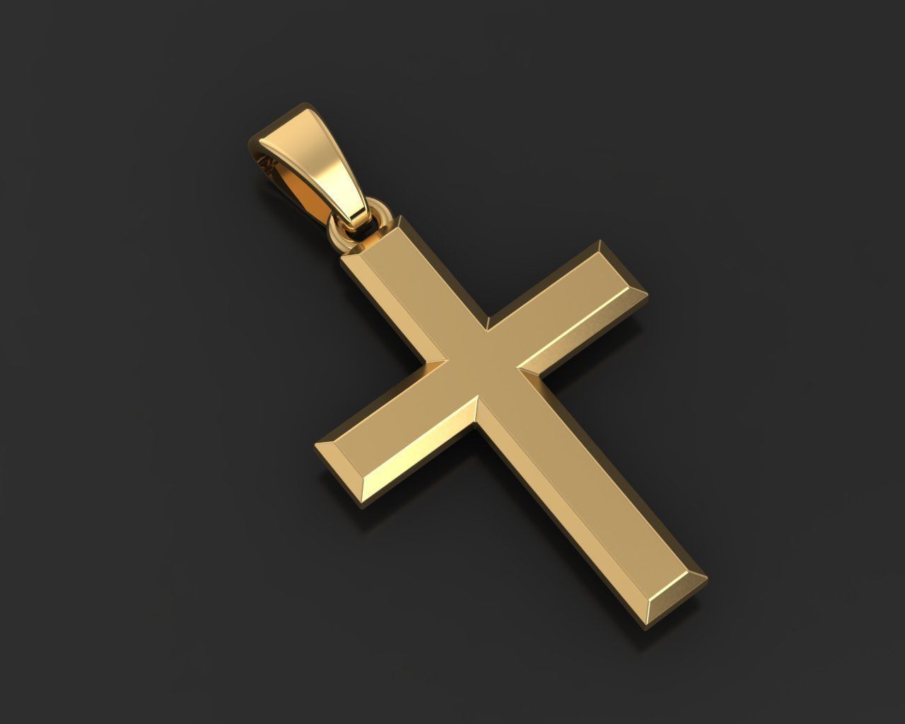 14K Solid Gold Cross Necklace / Crucifix Pendant / Religious Necklace For Women / For Men / Christian Pendant / 30mm X 22mm / 6 Grams - JewelsnGlitters