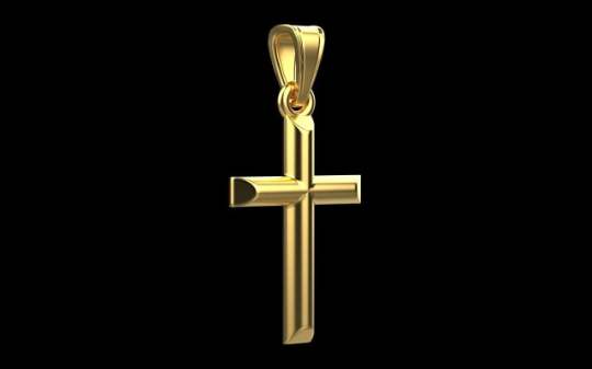 14K Solid Gold Cross Necklace / Crucifix Pendant / Religious Necklace For Women / For Men / Christian Pendant / 15mm X 10mm / Gift for Her - JewelsnGlitters