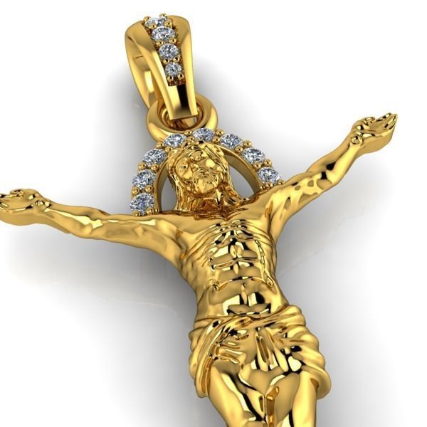 14K Solid Gold Jesus Necklace with Diamonds / Unique Design Jesus Christ Diamond Pendant / Religious Jesus Necklace / For Men / Unisex Cross