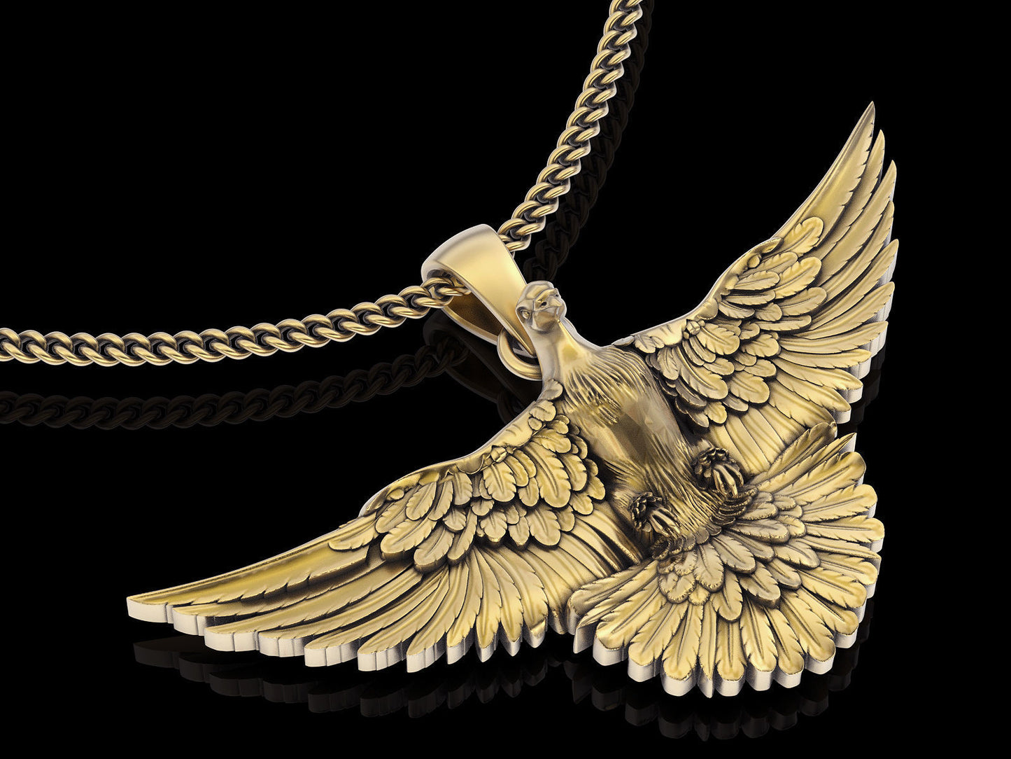 14k Solid Gold Pigeon Pendant / 3D Gold Pigeon Necklace / 3D Pigeon Necklace / Pigeon Jewelry / Pigeon Hand Made Necklace / Great Gift Idea - JewelsnGlitters