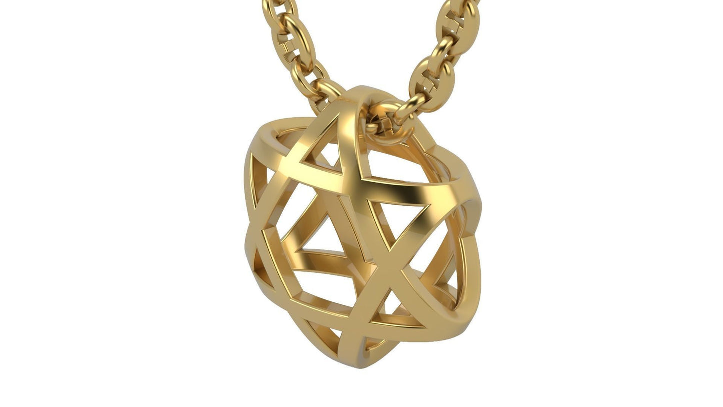 14K Gold Star of David Pendant / Star of David Necklace / Gold Star of David Classic Design / 15mm X 13.50mm X 7.10mm / Great Gift Idea