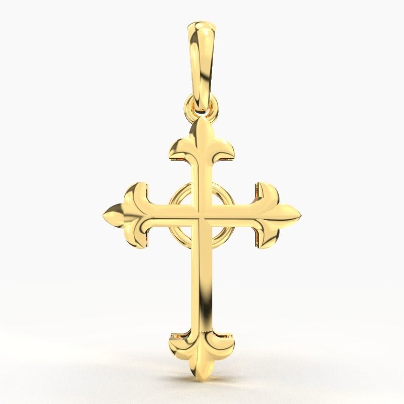 14K Solid Gold Cross Necklace / Crucifix Pendant / Religious Necklace For Women / For Men / Christian Pendant / 20mm X 15mm / Gift for Her - JewelsnGlitters