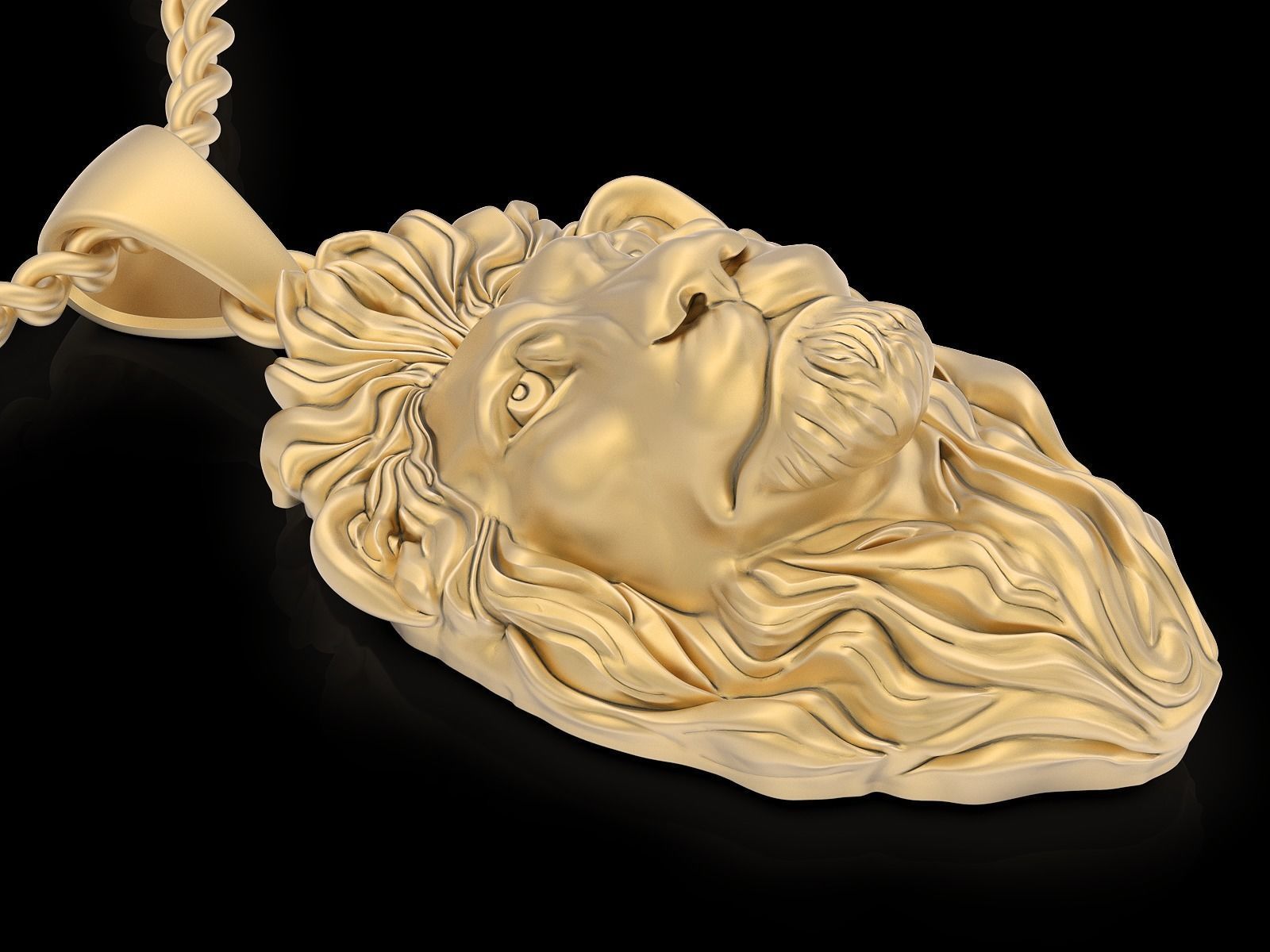 14k Solid 3D Gold Lion Pendant / Gold Lion Necklace / Lion Head Necklace / Lion Jewelry / Lion Hand Made Necklace / Unisex Great Gift Idea - JewelsnGlitters