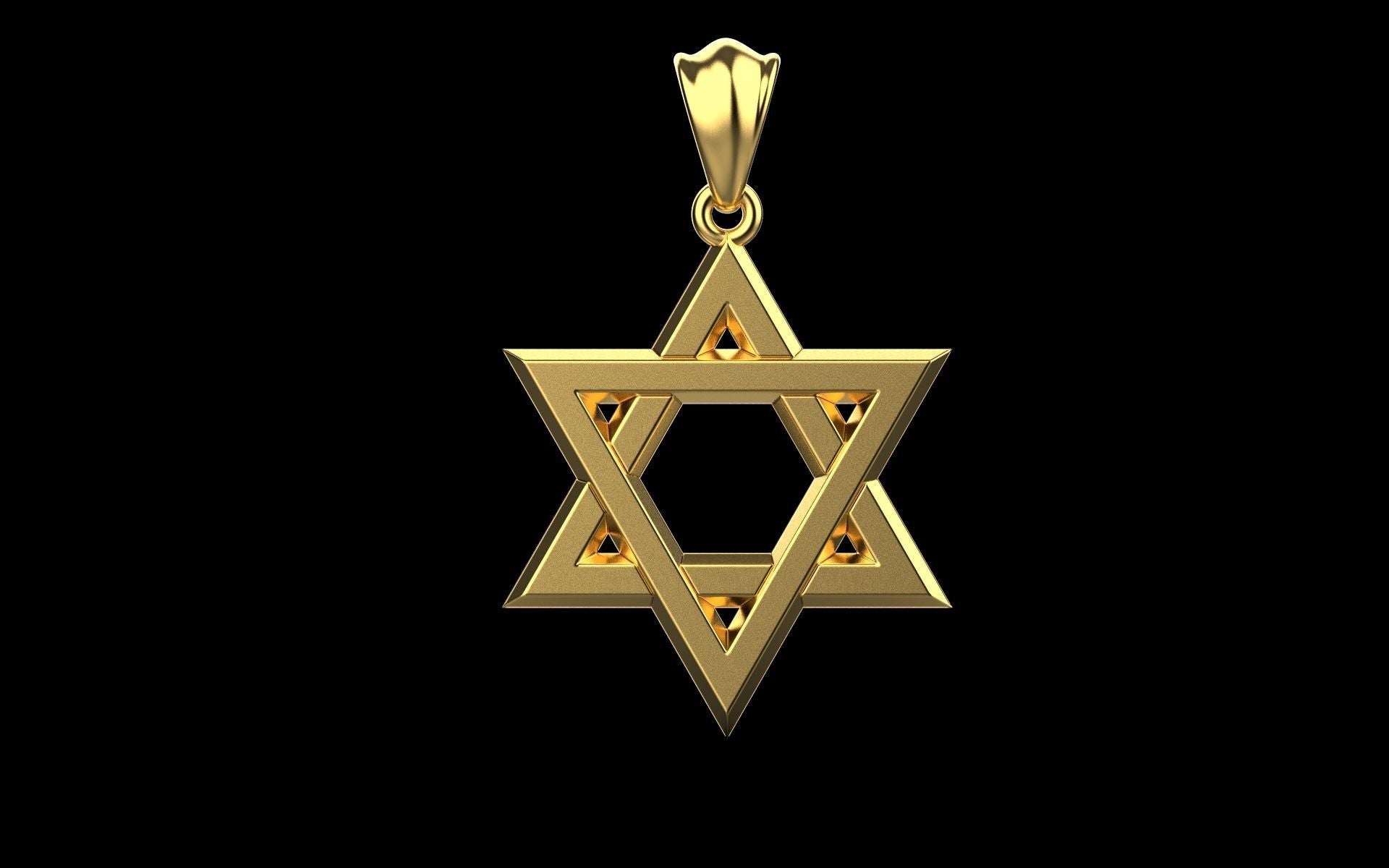 14K Gold Star of David Pendant / Star of David Necklace / Gold Star of David Classic Design / 26mm X 22mm X 2.60mm / Great Gift Idea - JewelsnGlitters