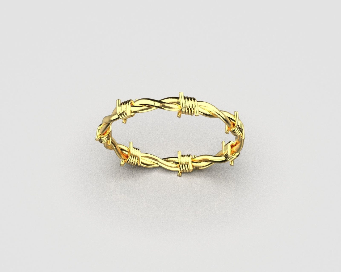 14K Solid Yellow Gold Wired Ring / Wire Design Gold Ring / Stylish Wired Ring for Her / Wired Jewelry / Gift for Her - JewelsnGlitters