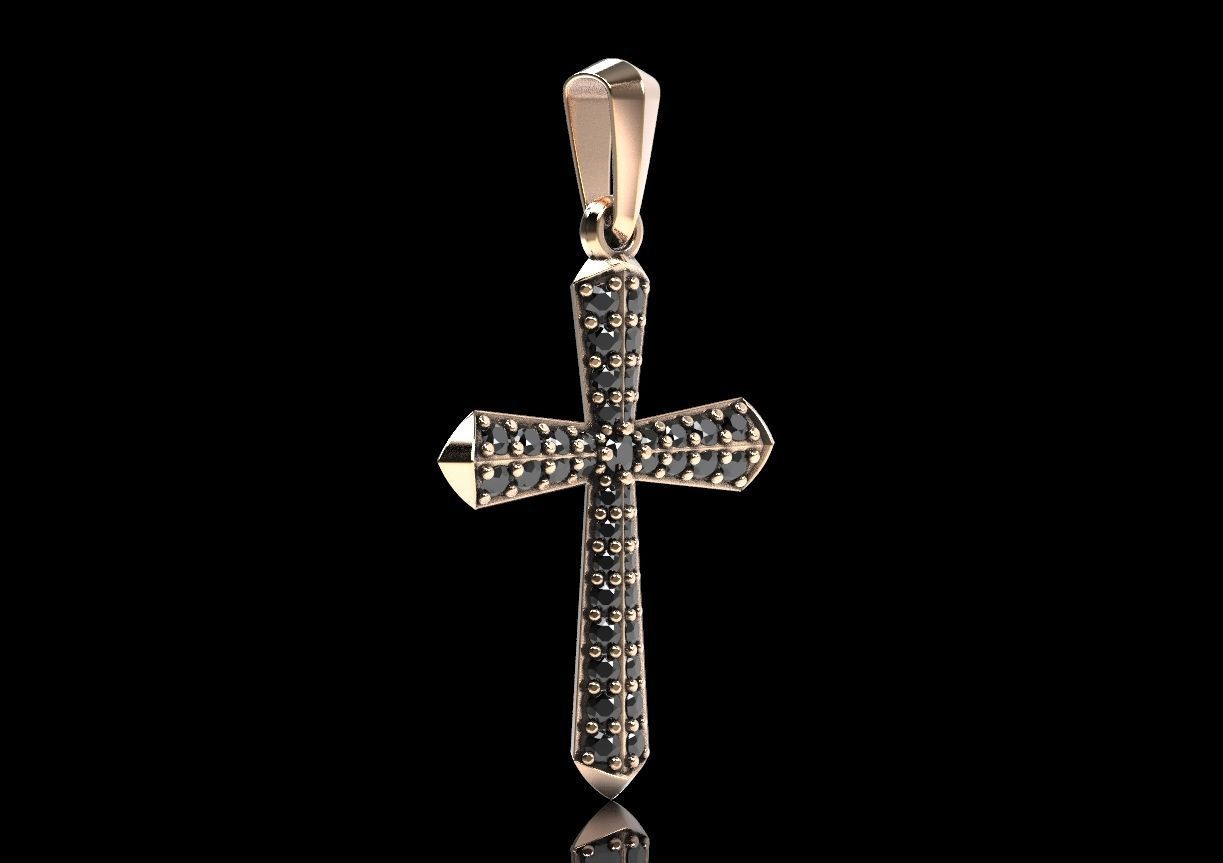 14k Solid Gold Diamond Cross Necklace 1.50 Carat / Diamond Prong Set Pendant / Gift for Her / Diamond Cross Pendant 46.50mm X 26.50mm