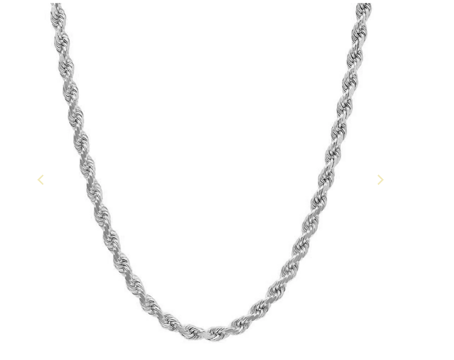 14k Solid Gold Diamond Cut Rope Chain 3.2mm