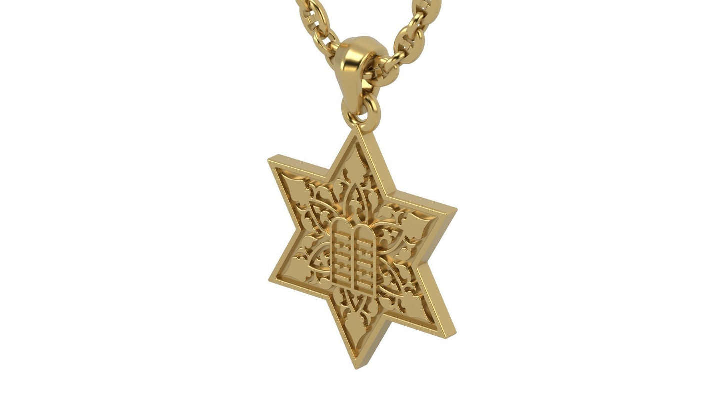 14K Gold Star of David Pendant / Star of David Necklace / Gold Star of David Classic Design / 20mm X 17.35mm / Great Gift Idea