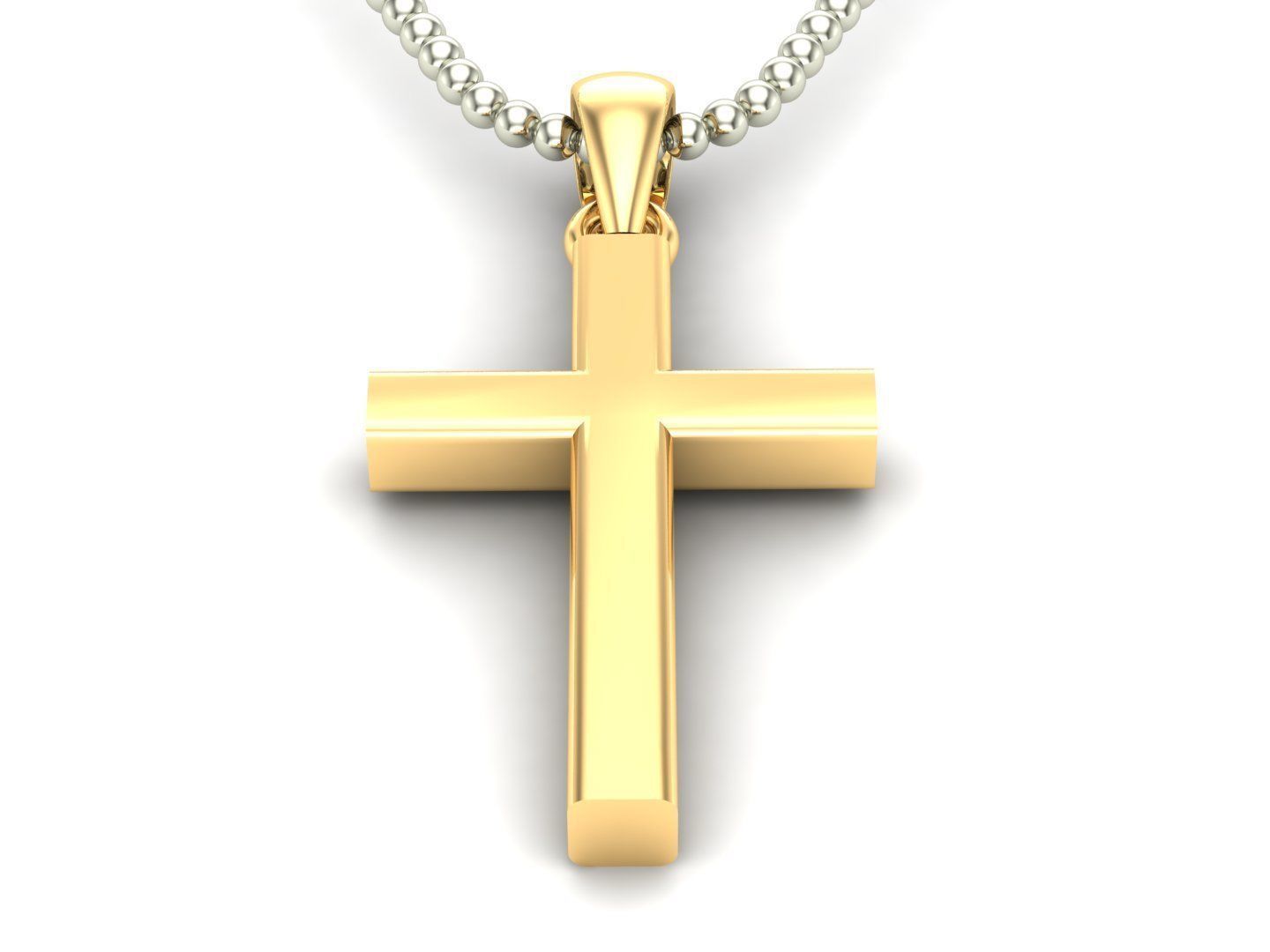 14K Solid Gold Cross Necklace 18 Grams 37mm X 25mm / Crucifix Simple and Classic Pendant / Unisex Religious Necklace / Christian Necklace