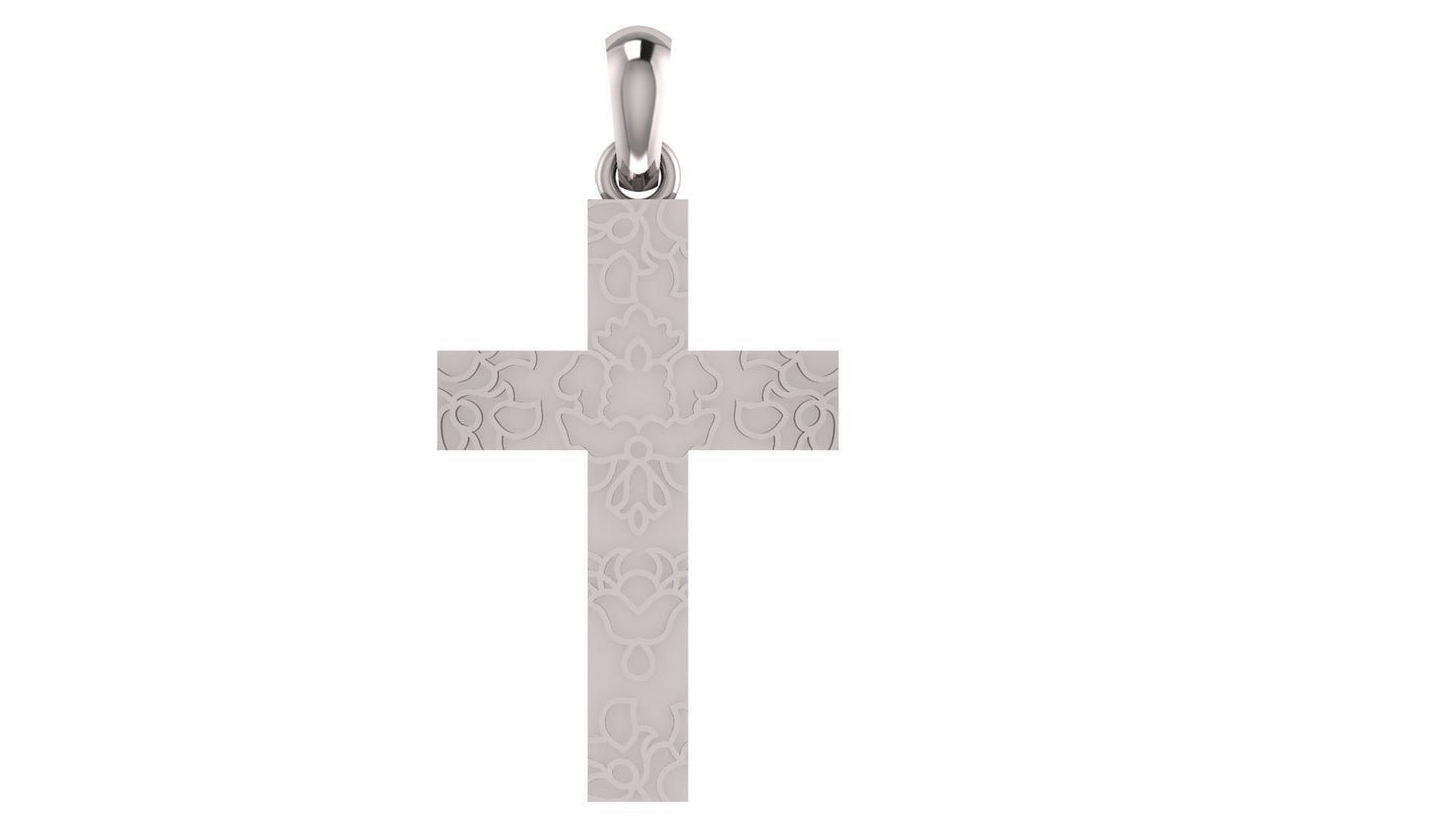 14K Solid Solid Gold Cross Necklace / Crucifix Pendant / Religious Necklace For Women / For Men 30mm x 20mm