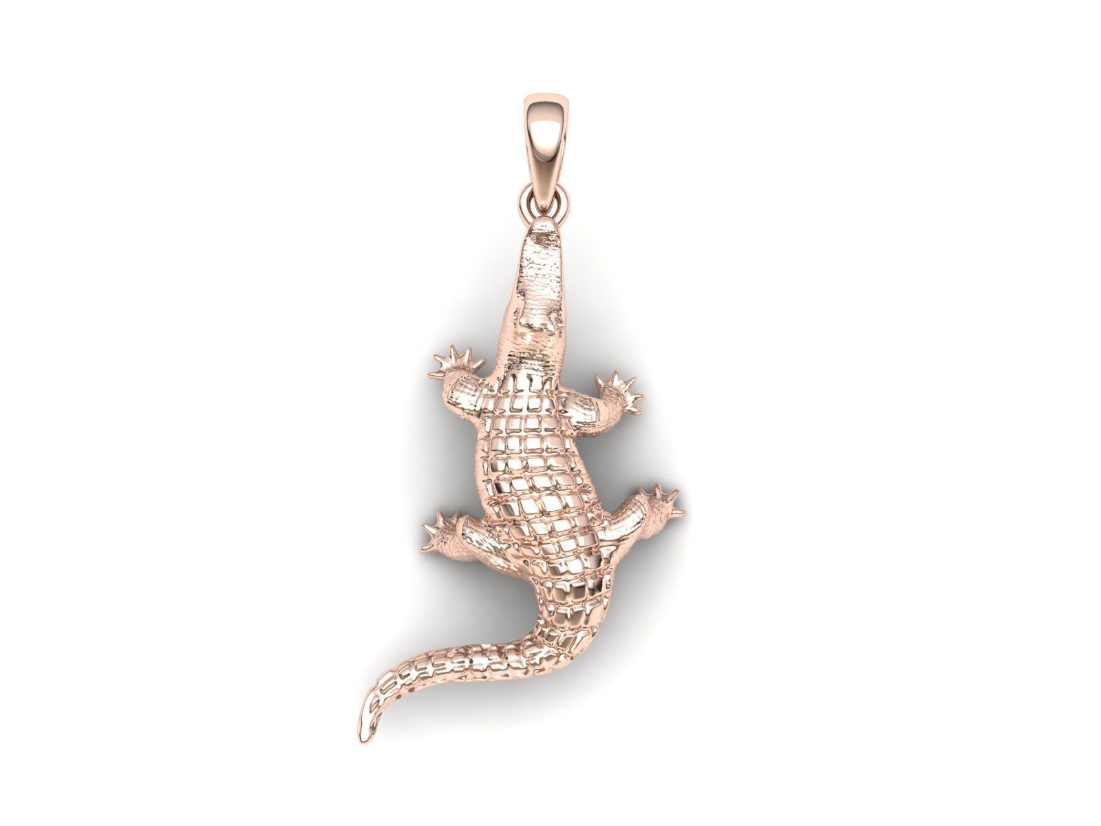 14k Solid Gold Crocodile Pendant / Gold Crocodile Necklace / Alligator Necklace / Crocodile Jewelry / Gold Crocodile Hand Made Necklace - JewelsnGlitters