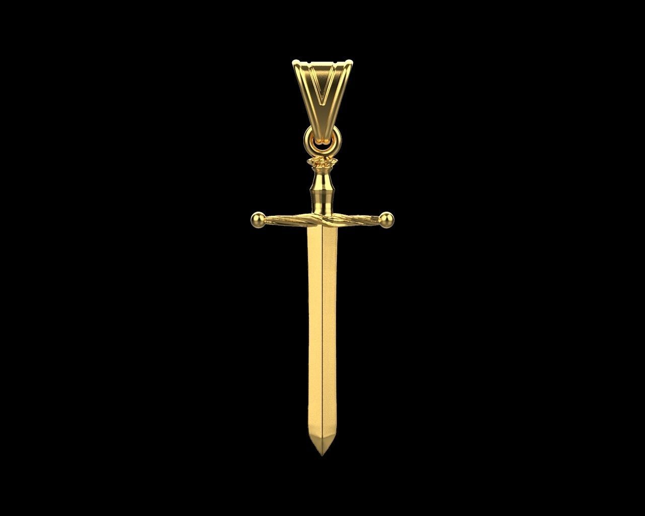 14K Solid Gold Sword Pendant / Authentic Gold Sword Necklace / Gold Sword Pendant / Unisex Sword Pendant 22mm X 10.40mm - JewelsnGlitters