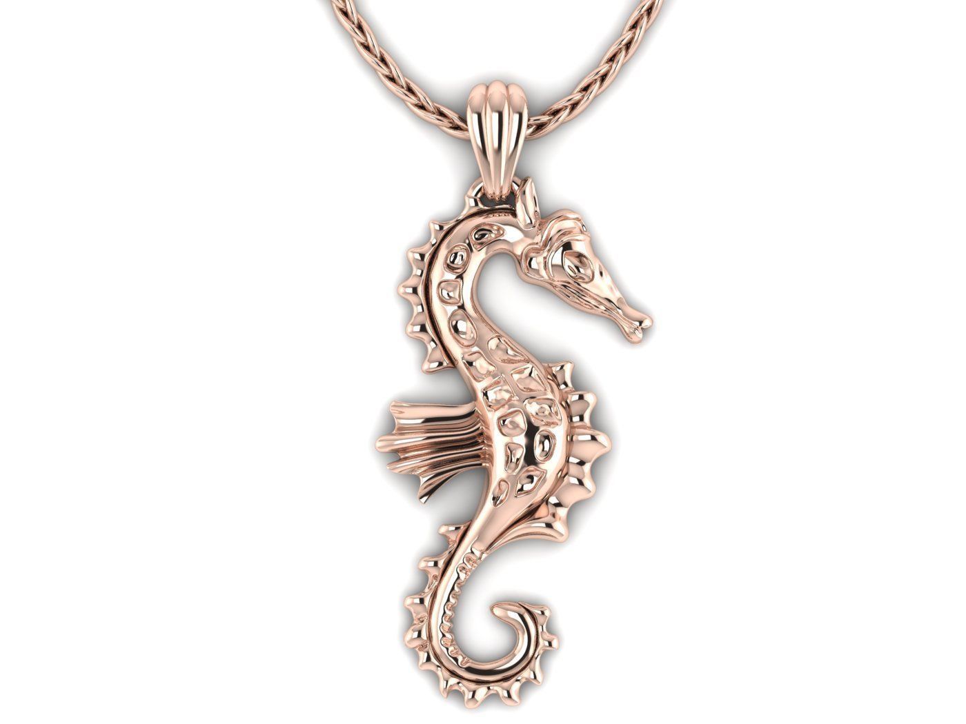 14K Solid Gold Seahorse Pendant / Authentic Gold Seahorse Necklace / Gold Seahorse Pendant / Sword Pendant for Her 31mm X 14mm - JewelsnGlitters