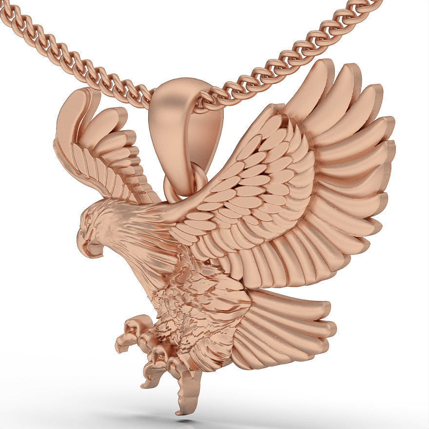 14k Solid Gold Eagle Necklace / 14K 3D Gold Eagle Pendant / Gold Eagle Necklace / Eagle Necklace / Great Gift idea / Great Gift Idea