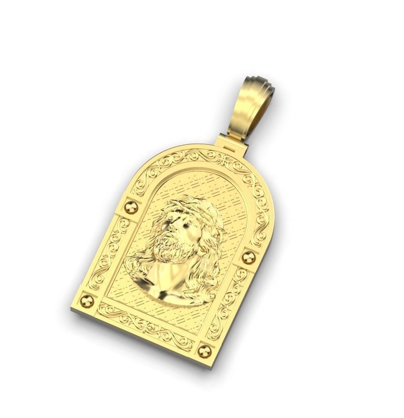 14K Solid Gold Orthodox Jesus Pendant / Jesus Gold Pendant / Gift for Her