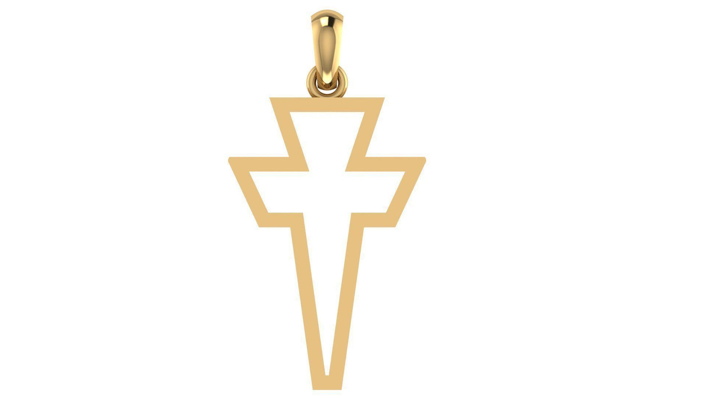 14K Solid Solid Gold Hammered Cross Necklace / Crucifix Pendant / Religious Necklace For Women / For Men 30mm x 20.30mm