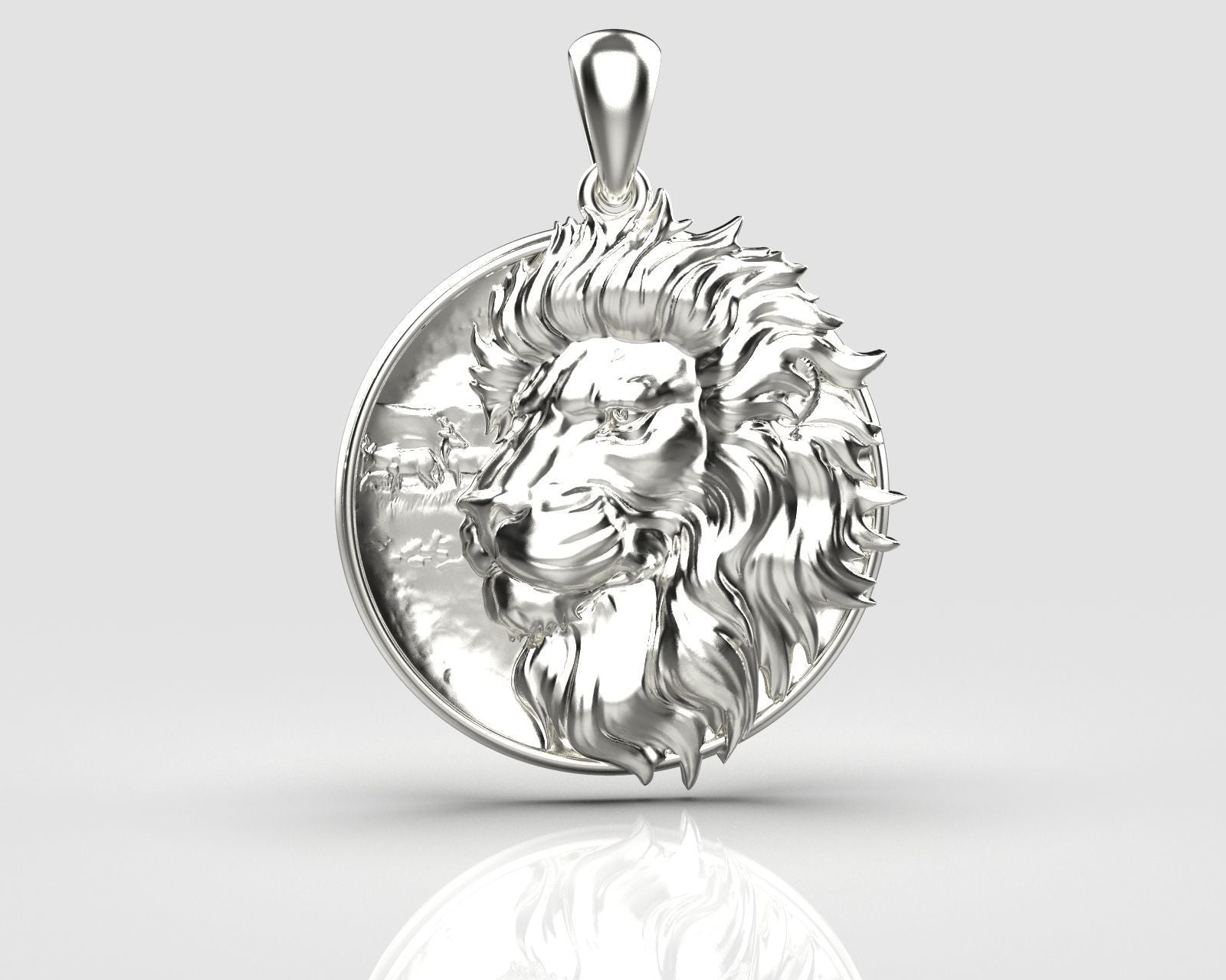 14k Solid 3D Gold Lion Pendant / Gold Gold Lion Necklace / Lion Head Necklace / Lion Jewelry / Lion Hand Made Necklace / Great Gift Idea - JewelsnGlitters