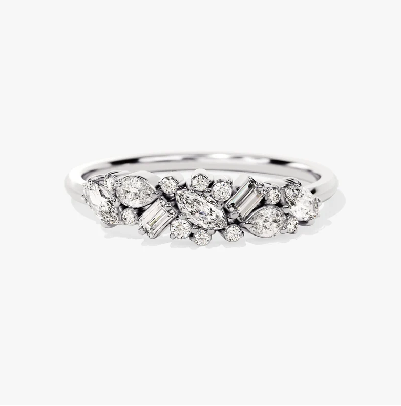 Diamond Cluster Wedding Ring 