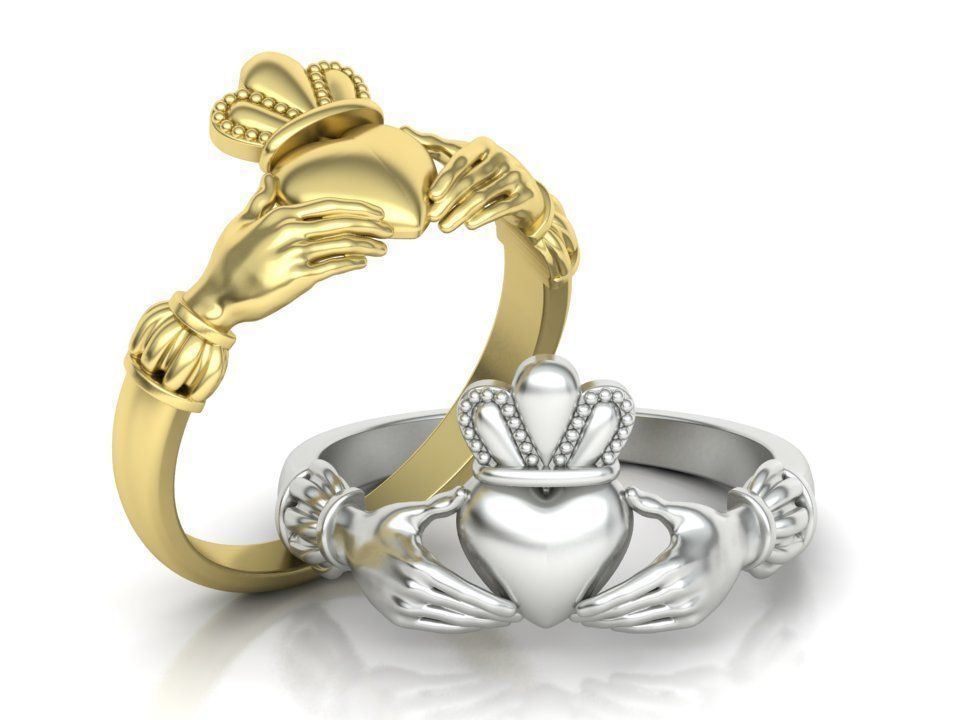 18K Solid Gold Irish Celtic Claddagh Ring / Gold Claddagh Ring / Love Claddagh Ring for Her / Gift for Her