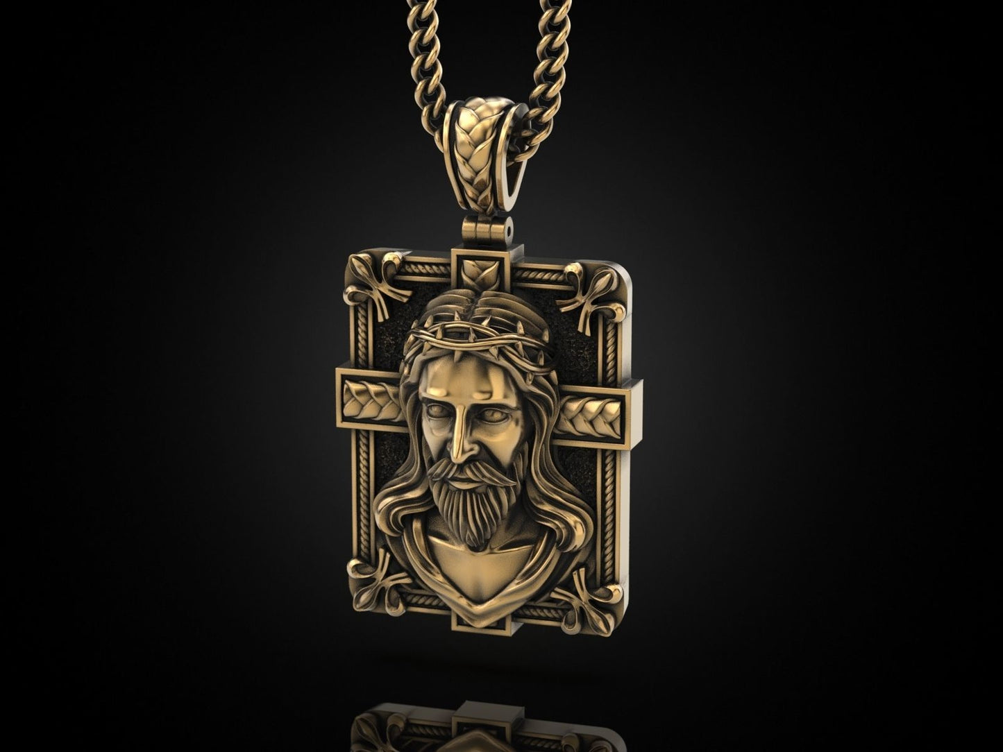 14K Solid Gold Jesus Pendant / Gold Jesus Pendant / Unique Jesus Pendant / Christianity Pendant / Unisex Jesus Pendant / Great Gift Idea