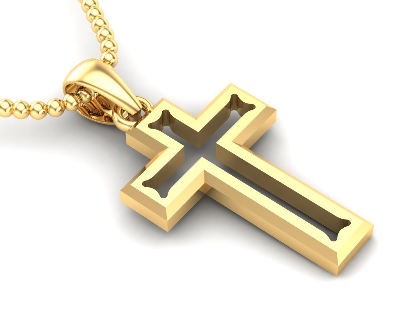 14K / 18K Solid Gold Cross Necklace / Unique Design Crucifix Pendant / Religious Necklace For Women / For Men / Unisex Cross