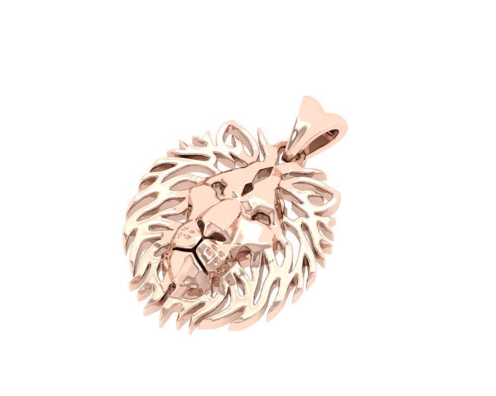 14k Solid Gold Lion Pendant / Gold Lion Necklace 9 Grams / Lion Head Necklace / Lion Jewelry / Lion Hand Made Necklace / Great Gift Idea