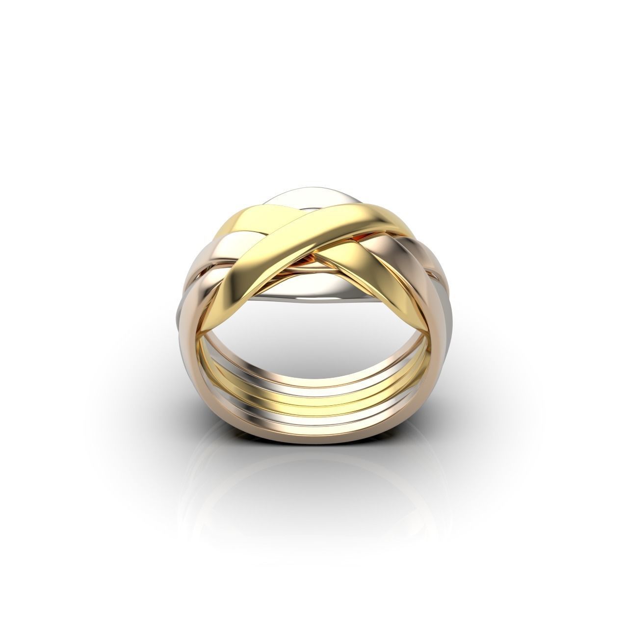 14k Solid Gold Puzzle Ring 