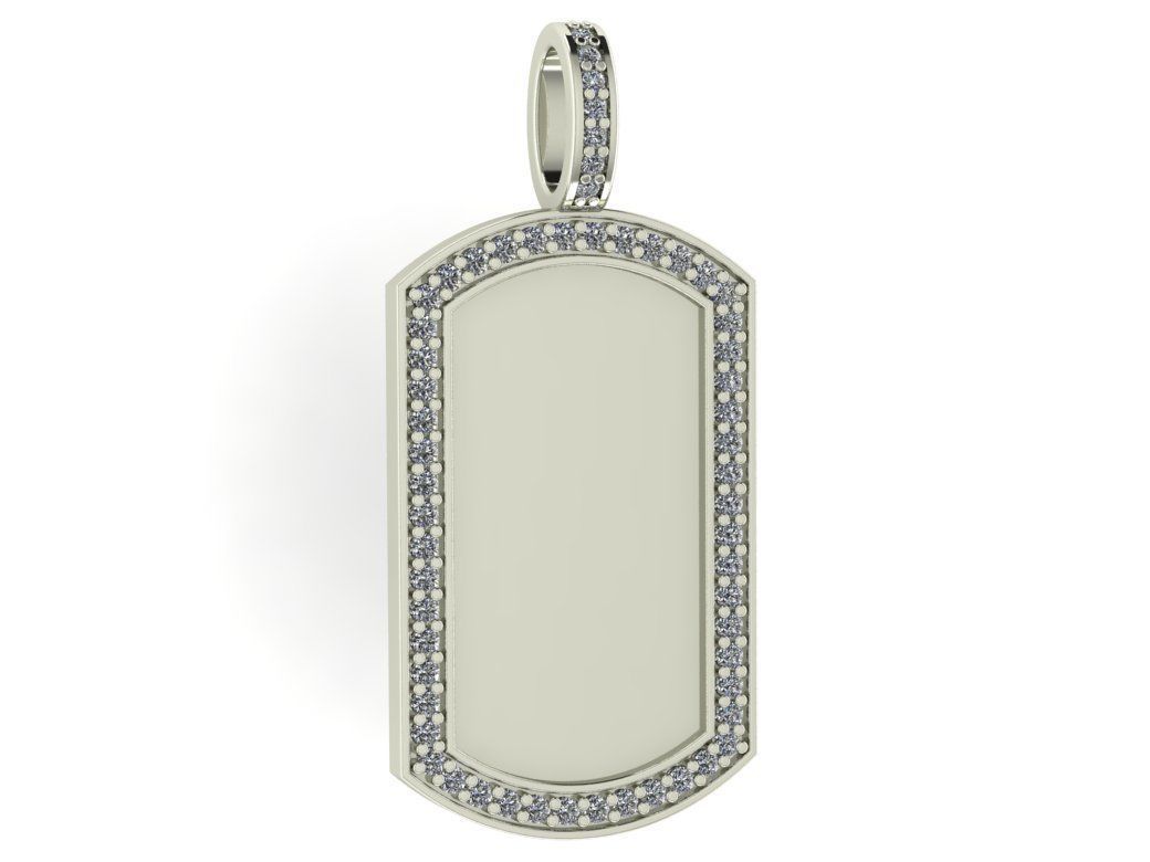 Diamond Dog Tag Necklace 0.65 Carat / 14k Gold Diamond Dog Tag Necklace 30mm X 18mm / Diamond Necklace / Unisex Diamond Necklace 15 Grams