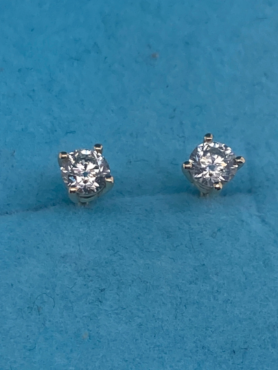 14K Solid Gold .35 Carat REAL DIAMOND Studs Carat /GENUINE Diamonds stud earrings /Gold studs/Genuine Diamond studs / Conflict Free Diamonds