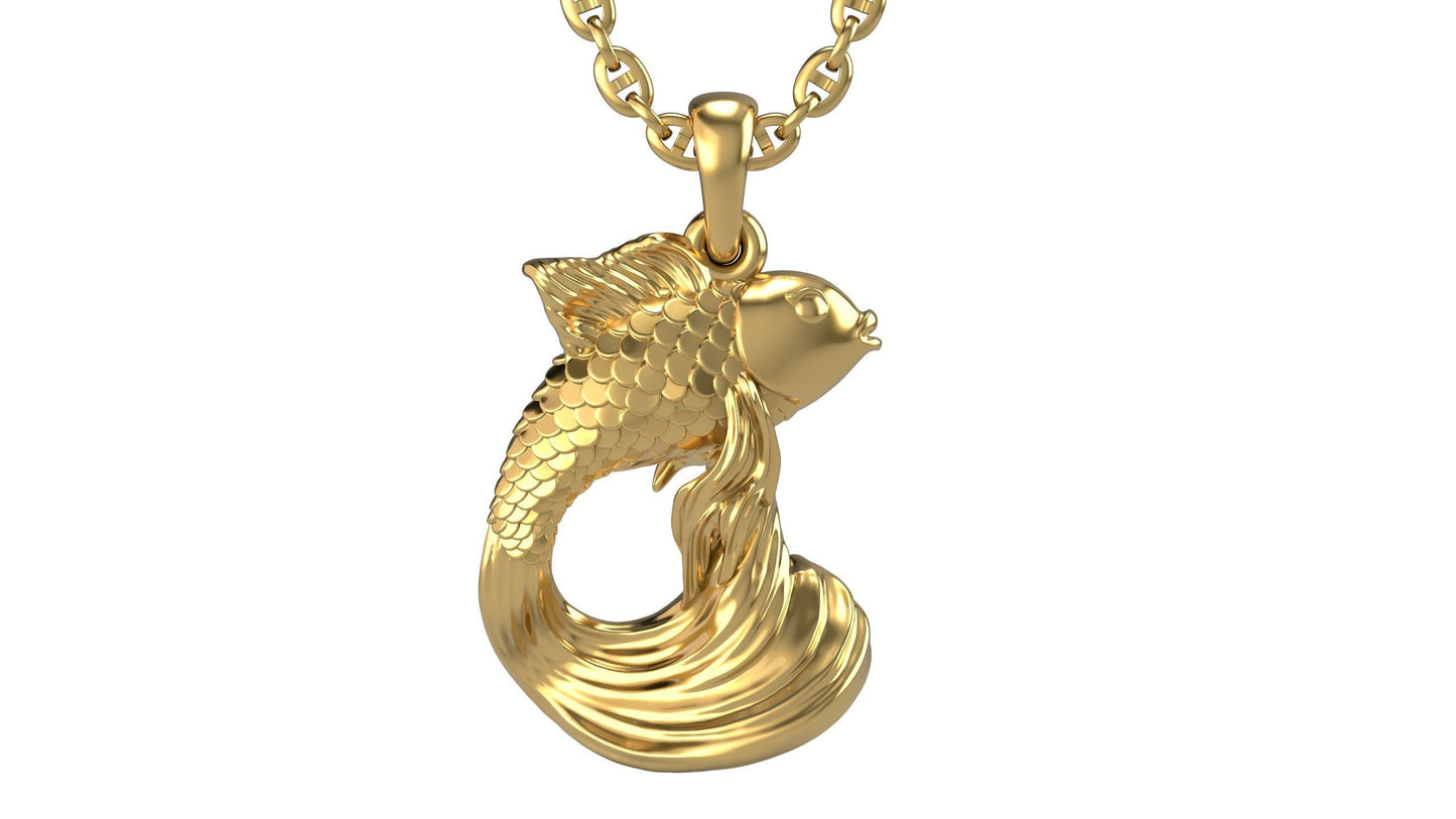 14k Solid Gold Fish Necklace 4.5 Grams / Fish Pendant / Gold Fish Necklace / Fish Pendant / Unisex Fish Jewelry