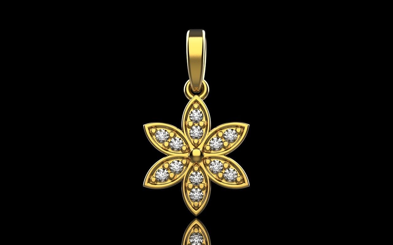 14K Solid Gold Diamond Flower Necklace / Diamond Flower Pendant for Her / Dainty Flower Diamond Necklace / Diamond Pendant / 0.30 Carat - JewelsnGlitters