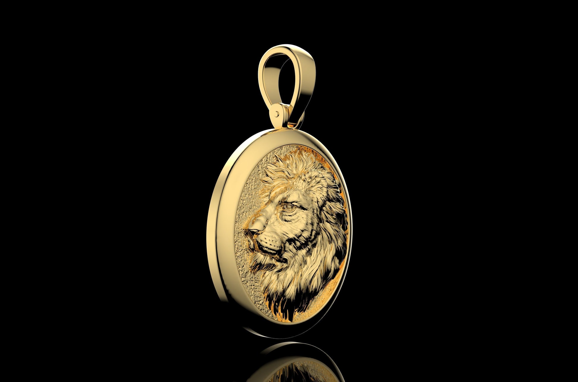 24k gold lion pendant