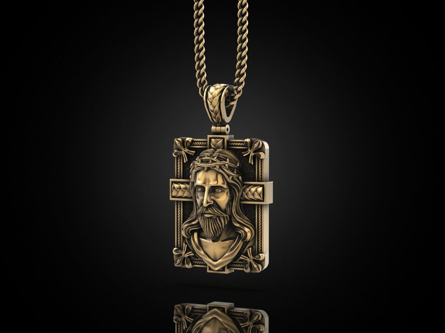 14K Solid Gold Jesus Pendant / Gold Jesus Pendant / Unique Jesus Pendant / Christianity Pendant / Unisex Jesus Pendant / Great Gift Idea