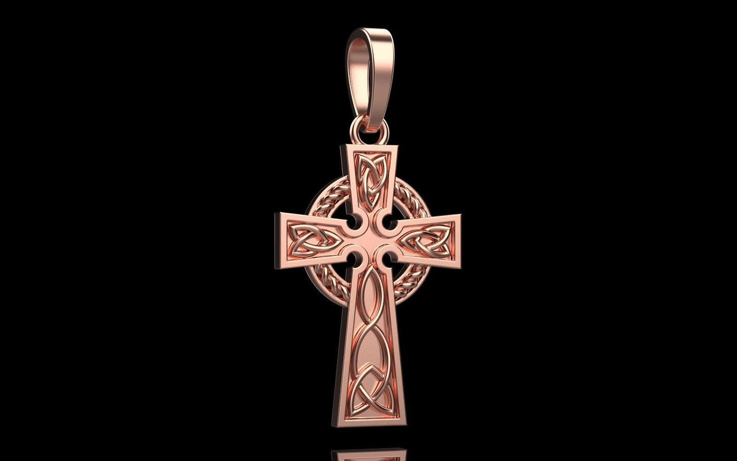 14K Solid Gold Celtic Cross / Crucifix Celtic Design Pendant / Gold Celtic Cross / Gold Unisex Cross / Unisex Solid Gold Cross - JewelsnGlitters