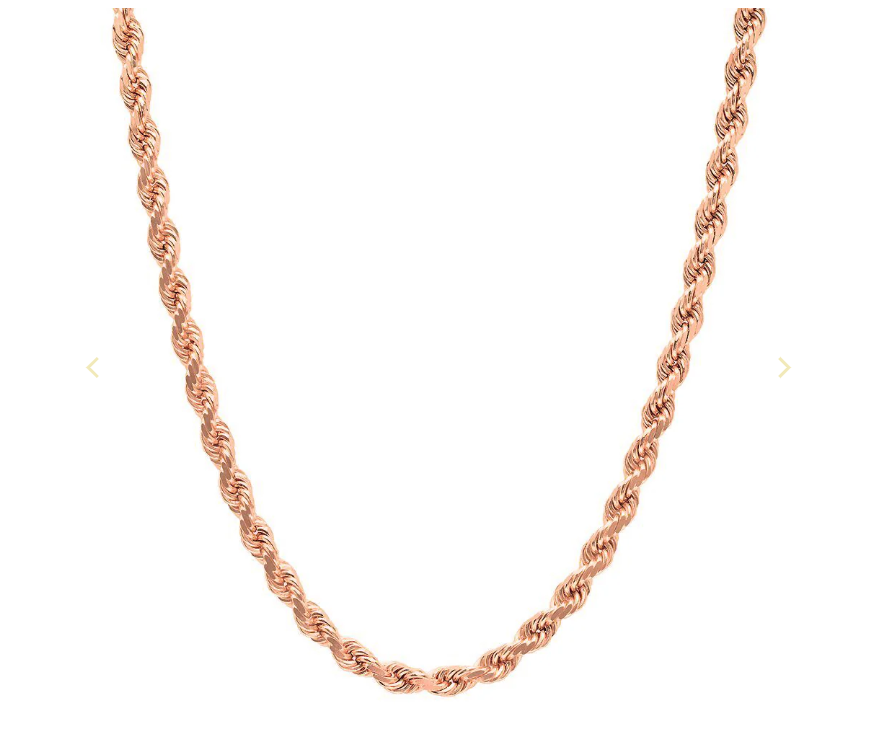 14k Solid Gold Diamond Cut Rope Chain 3.2mm